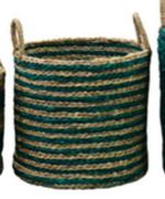 Designhouse Seagrass Basket (Seagrass Natural/ Green) 33 x 33 x 30cm