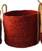 Designhouse Seagrass Basket (Seagrass Natural/ Red) 39 x 39 x 35cm