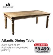 Designhouse Atlantis Dining Table 200 x 100 x 76cm