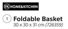 Home & Kitchen Foldable Basket 30 x 30 x 31cm