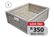 Home & Kitchen Wicker Basket (Mahogany) 48.5 x 38 x 17.5cm