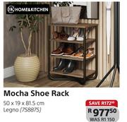 Home & Kitchen Mocha Shoe Rack (Legno) 50 x 19 x 81.5cm