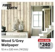 Fired Earth Wood S/Grey Wallpaper 10m x 530mm (747255)