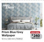 Fired Earth Prism Blue/Grey Wallpaper 10m x 530mm (750612)