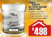 Fired Earth 20Ltr Severe Weather Acrylic Paint