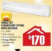 Radiant Single 2FT Flourescent Fitting With Diffuser