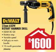 Dewalt 22mm 650W Rotary Hammer Drill D25013C-QS