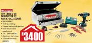 Makita 18V 13mm Li-Ion Drill Driver Kit Plus 67 Accessories BHP453RHEX