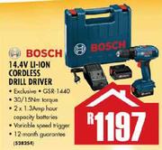  Bosch 14.4V Li-Ion Cordless Drill Driver GSR1440
