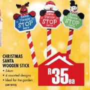 Christmas Santa Wooden Stick-Ea