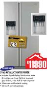 Samsung 516Ltr Metallic Silver Fridge