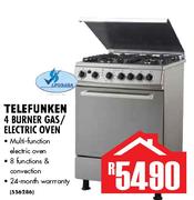 Telefunken 4 Burner Gas/Electric Oven