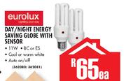 Eurolux Day/Night Energy Saving Globe With Sensor-Each