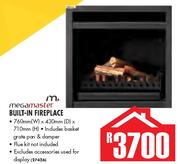 Megamaster Built-In Fireplace-760mm(w)x430mm(d)x710mm(h)