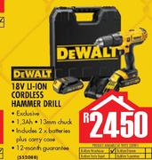 DeWalt 18V Li-ion Cordless Hammer Drill