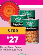 Rhodes Baked Beans In Tomato Sauce-For 3 x 410g