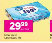 Great Value Large Eggs-18's Per Tray