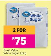 Great Value White Sugar-For 2 x 2.5kg