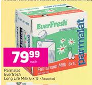 Parmalat Everfresh Long Life Milk Assorted-6 x 1Ltr Each