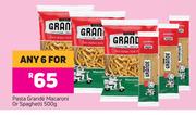 Pasta Grande macaroni Or Spaghetti-For Any 6 x 500g