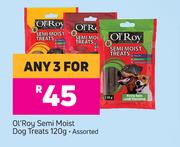 Ol'Roy Semi Moist Dog Treats Assorted-For Any 3 x 120g