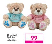 23cm Swirly Plush Bear-Each