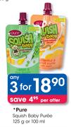 Pure 3's Squish Baby Puree 125g Or 100ml