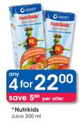 Nutrikids Juice-4 x 200ml