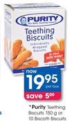 Purity Teething Biscuits 150g Or 10 Biscotti Biscuits-Per Box