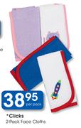Clicks 2-Pack Face Cloths-Per Pack