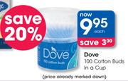 Dove 100 Cotton Buds In A Cup