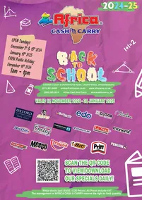 Africa Cash and Carry : Back To School (11 November 2024 - 31 January 2025 While Stocks Last)