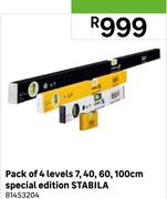 Pack Of Levels 7,40,60,100cm Special Edition Stabila