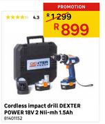 Cordless Impact Drill Dexter Power 18V 2 Nli-MH 1.5Ah