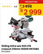 Sliding Mitre SAw Kgs 216 Crosscut 216mm 1500W Metabo