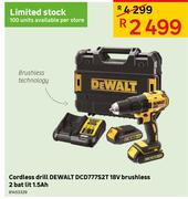 Dewalt Cordless Dril Dewalt Dcd777s2t 18V Brushless 2 Bat Lit 1.5Ah