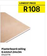 Plasterboard Ceiling 6.4mm x 1.2m x 3m