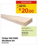 Timber Sap Sabs 3m-38 x 38mm