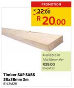 Timber Sap Sabs 6m-38 x 38mm