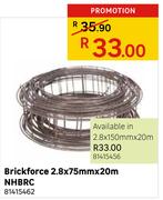 Brickforce 2.8 x 75mm x 20m NHBRC