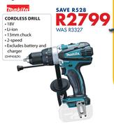 Makita 18V Cordless Drill(DHP458ZK)