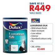 Dulux 20L Luxurious Silk (White)