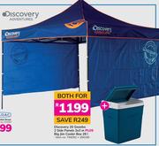 Discovery Adventures 20 Gazebo With 2 Side Panels 3x3m Plus Big Jim Cooler Box 26Ltr-For Both