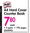 Pritt A4 Hard Cover Counter Book 2 Quire 192 Pages-Each