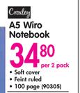 Croxley A5 Wiro Notebook-Per 2 Pack