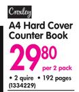 Croxley A4 Hard Cover Counter Book 2 Quire 192 Pages-Per 2 Pack