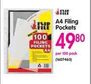 A4 Filing Pockets-Per 100 Pack