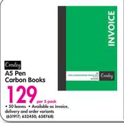 Croxley A5 Pen Carbon Books-Per 5 Pack