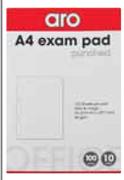 Aro A4 Exam Pad 100 Sheets-Per 10 Pack