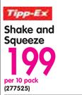 Tipp-Ex Shake And Squeeze-Per 10 Pack